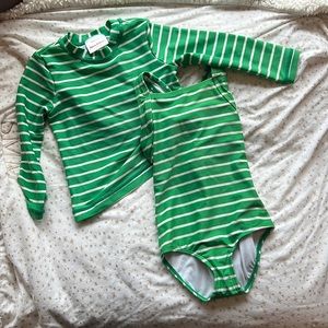 Hanna Andersson one piece + rash guard